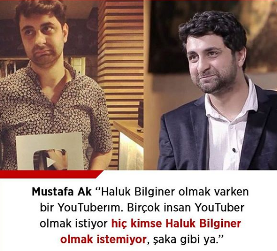 Mustafa Ak; Haluk Bilginer olmak varken YouTuber olduk