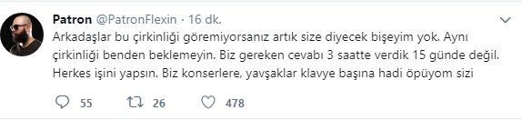 Patron; Biz Konserlere Siz Klavye Başına!