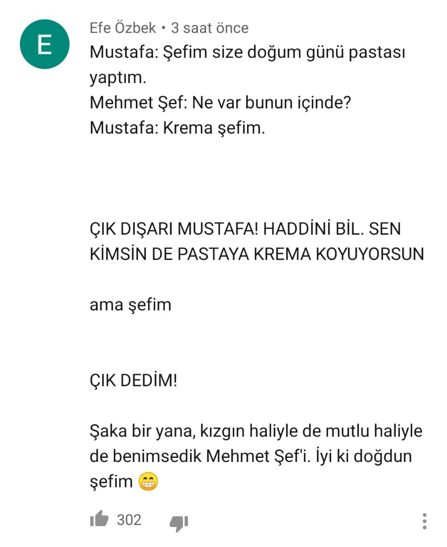 İyi ki Doğdun Mehmet Şef!