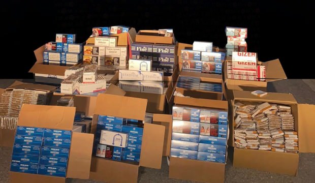 10 iş yerine baskında 124 bin adet makaron ele geçirildi