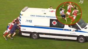 Braga - Porto maçında yürek burkan sakatlık! Futbolcular ambulansı itti...