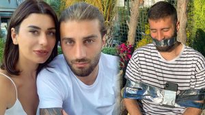 Ebru Şancı, futbolcu eşi Alpaslan Öztürk'ü sandalyeye bantladı!