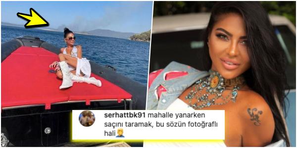 Bodrum'daki Orman Yangınının Önünde Yatıyla Poz Veren Süreyya Yalçın, Tenkitlerin Gayesi Oldu Bodrum'daki Orman Yangınının Önünde Yatıyla Poz Veren Süreyya Yalçın, Tenkitlerin Gayesi Oldu