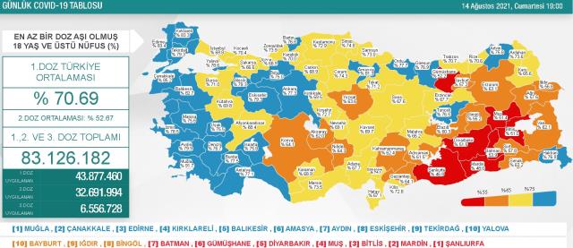 14 Ağustos Cumartesi Koronavirüs tablosu açıklandı! 14 Ağustos Cumartesi günü Türkiye'de bugün koronavirüsten kaç kişi öldü, kaç kişi düzgünleşti?