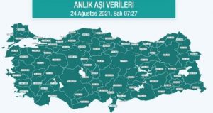 Hangi vilayette ne kadar aşı yapıldı? İstanbul, Ankara, İzmir, Bursa, Adana, Samsun aşı sayıları ve aşı haritası! 24 Ağustos günlük aşı ve doz sayıları!