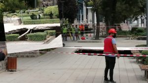 Ankara'da metro inşaatında 10 metre genişliğinde göçük meydana geldi