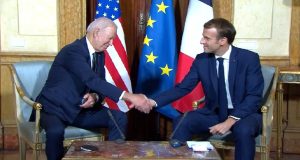 Biden ve Macron "denizaltı" krizinden sonra birinci kere bir ortaya geldi