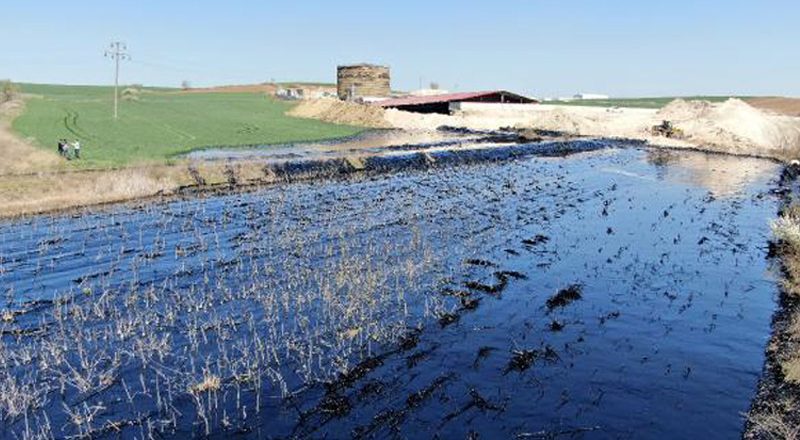 Edirne'de deposundan tarım yerlerine zift yayılan şirketin faaliyetleri durduruldu