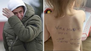 Ukrayna'dan kahreden görüntü! Aileler, hayatta kalma ihtimaline karşı çocukların vücutlarına isim yazıyorlar