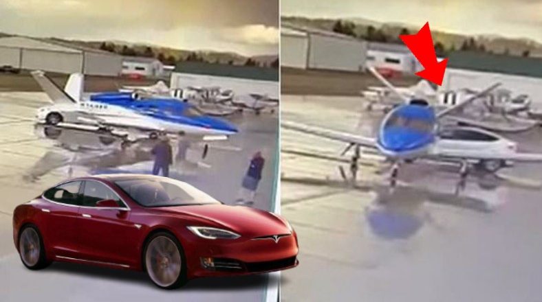 Bir Tesla, 3,5 Milyon Dolarlık Özel Jete Çarptı