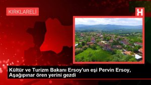 Kültür ve Turizm Bakanı Ersoy'un eşi Pervin Ersoy, Aşağıpınar ören yerini gezdi