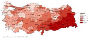 Mersin'de ortalama hane halkı büyüklüğü 3,20 kişi