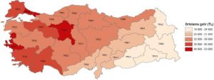 Yıllık geliri en yüksek vilayet 51 bin 765 TL ile İstanbul