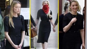 Amber Heard, dün görülen karar duruşmasında tekrar siyah intikam elbisesini giydi