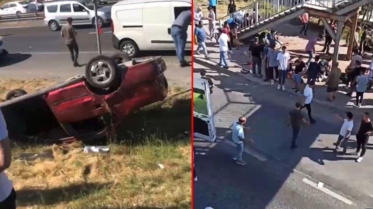 Büyükçekmece'de takla atan bir araba otobüs durağına daldı: 1 kişi öldü, 12 kişi yaralandı Büyükçekmece'de takla atan bir araba otobüs durağına daldı: 1 kişi öldü, 12 kişi yaralandı