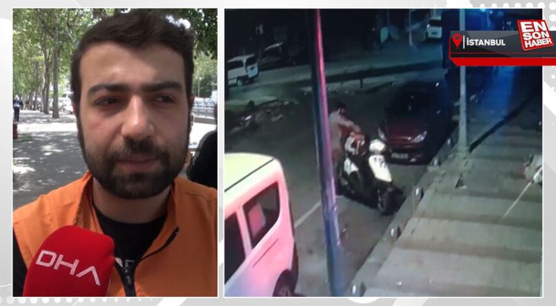 Sultangazi'de kuryenin motosikletindeki sipariş çalındı Sultangazi'de kuryenin motosikletindeki sipariş çalındı