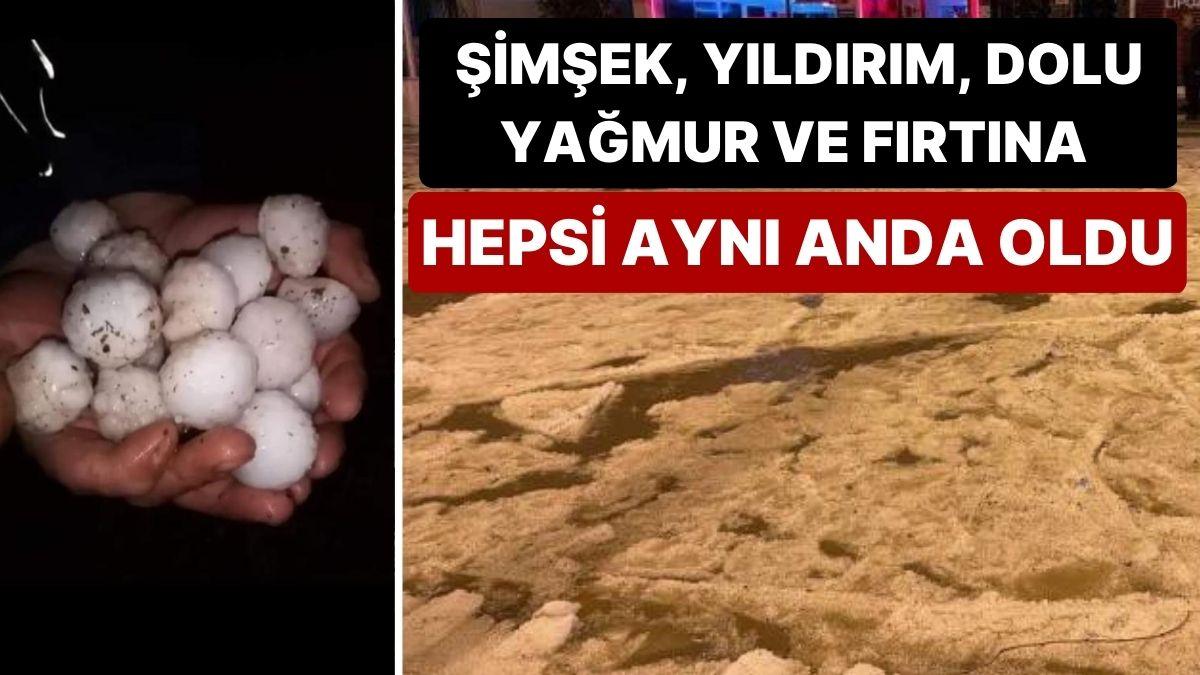 Kilis'te "Gök Delindi": Ceviz Büyüklüğünde Dolu Yağdı