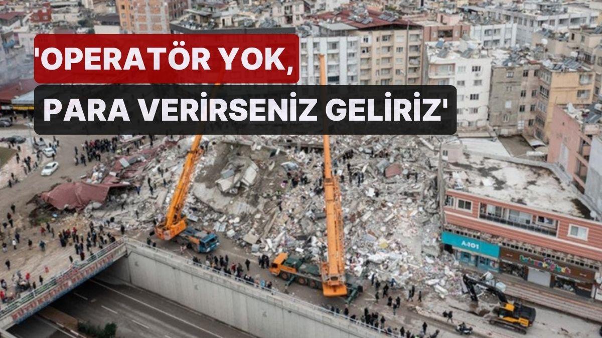 Sav: AFAD, Zelzele Bölgesinde Saati 10 Bin Liradan Vinç Kiraladı Sav: AFAD, Zelzele Bölgesinde Saati 10 Bin Liradan Vinç Kiraladı