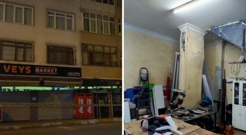 İstanbul’da Endişe Dolu Anlar: 6 Katılı Binanın Kolonları Patladı