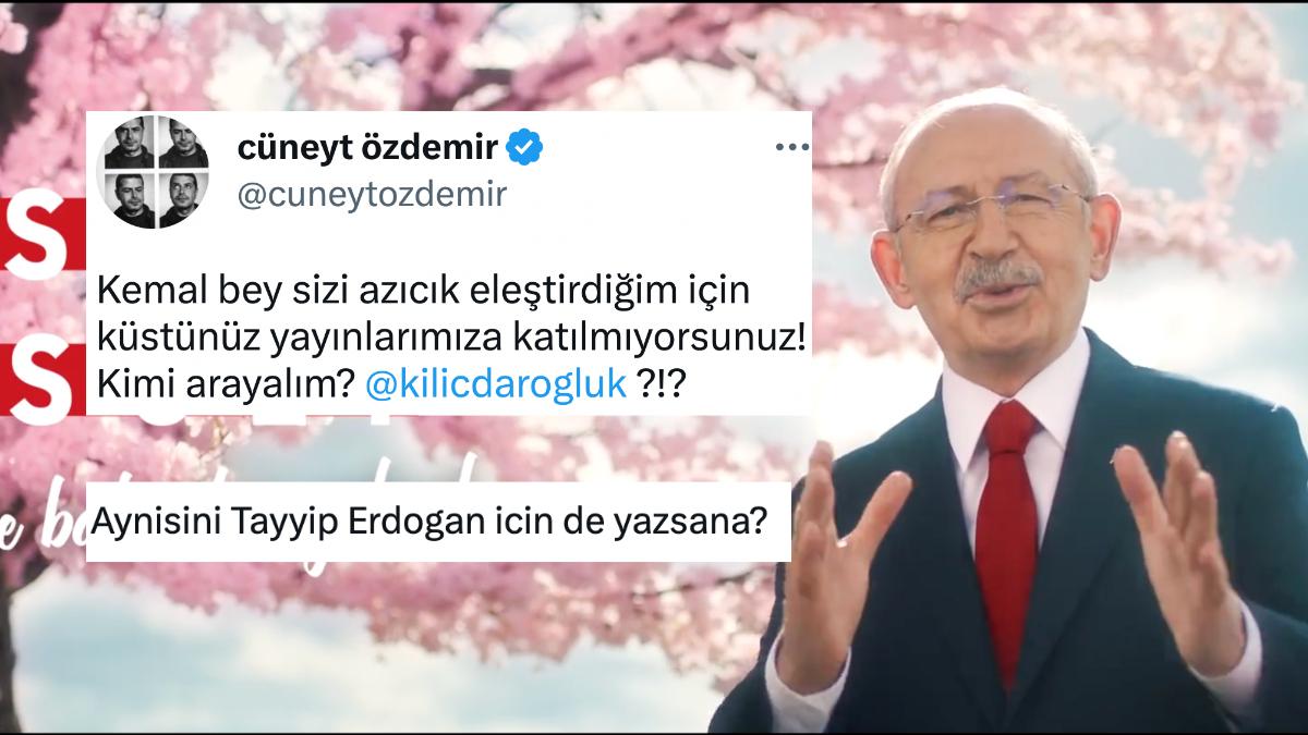 Kemal Kılıçdaroğlu'na Sitem Eden Cüneyt Özdemir'e Reaksiyonlar Gecikmedi