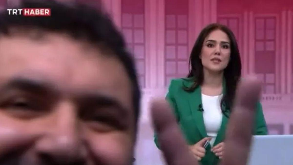 TRT Haber Canlı Yayınında Değişik Anlar