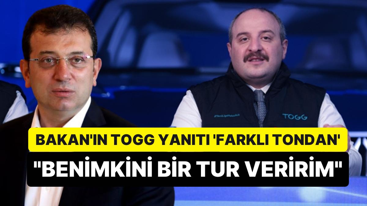 Bakan Varank'tan Togg İsteyen İmamoğlu'na Cevap: "Madem Meraklı Benimkini Bir Tıp Veriririm" Bakan Varank'tan Togg İsteyen İmamoğlu'na Cevap: "Madem Meraklı Benimkini Bir Tıp Veriririm"