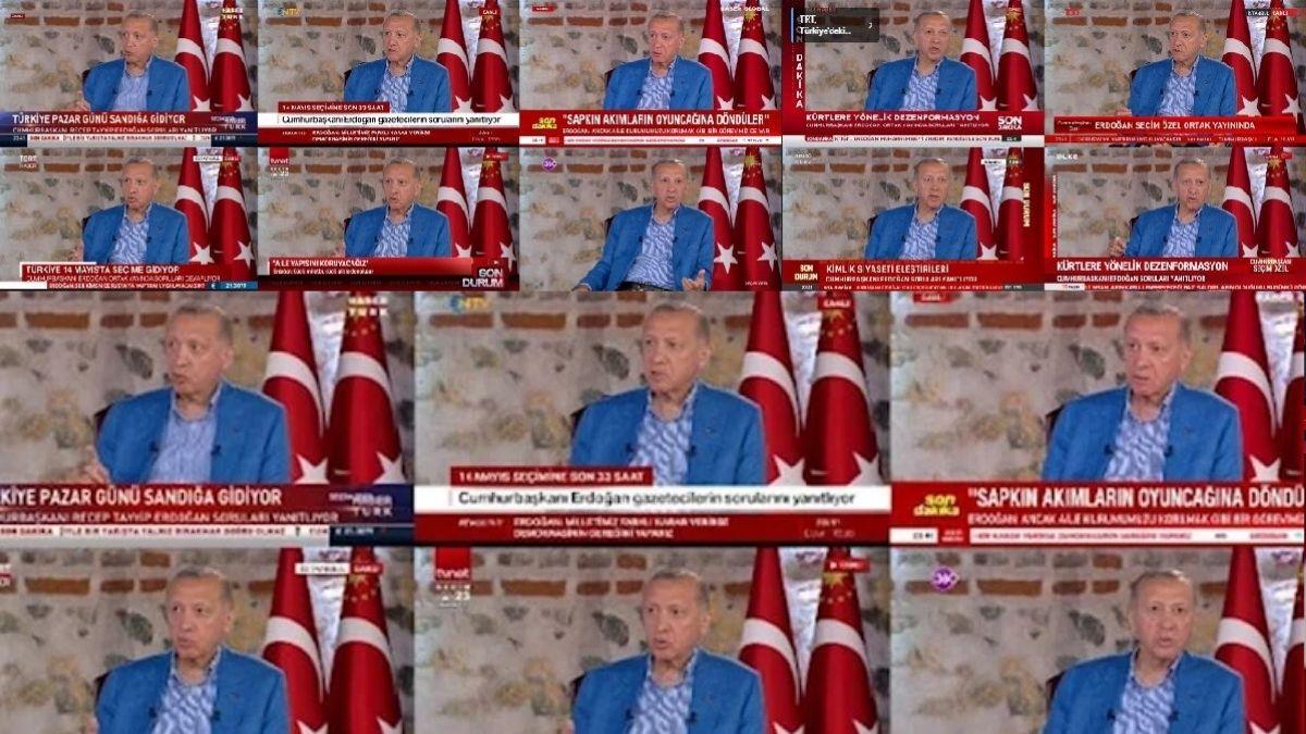 Cumhurbaşkanı Erdoğan Tıpkı Anda Onlarca Kanalın Canlı Yayınında Soruları Yanıtladı