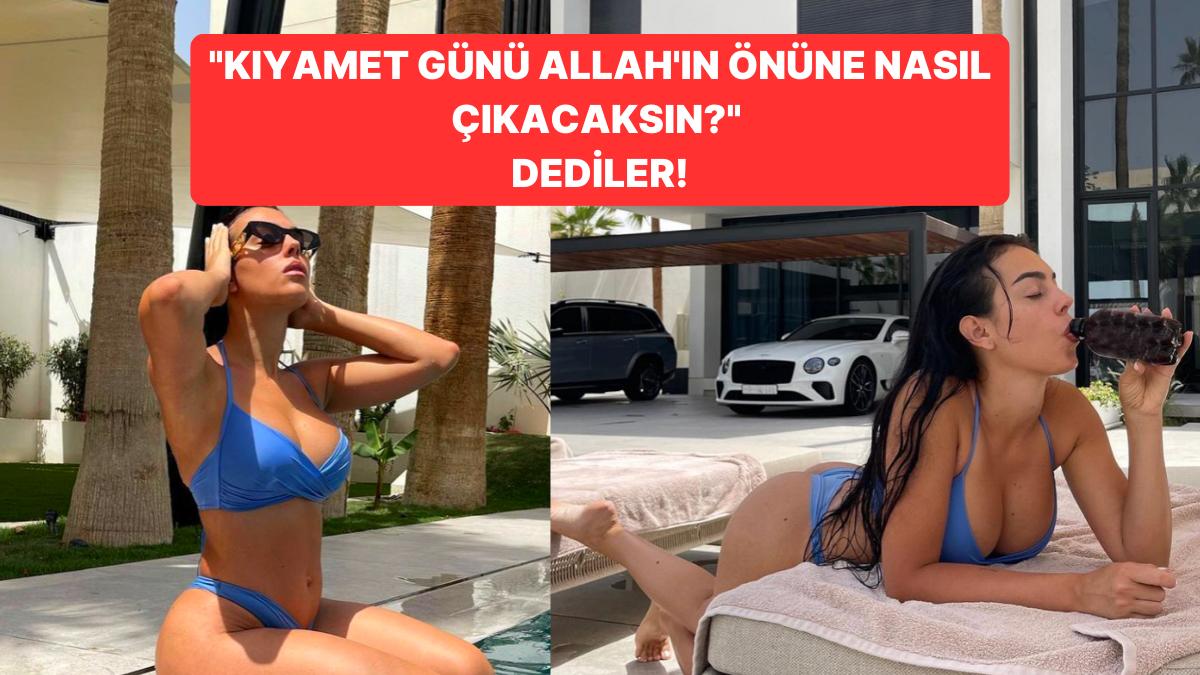 Ronaldo'nun Sevgilisi Georgina Rodriguez Paylaştığı Bikinili Fotoğrafla Suudi Arabistan Maddelerini Çiğnedi!