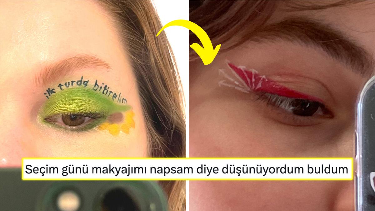 Seçim Günü Yapacakları İnce Bildirilerle Dolu Renkli Makyajlarıyla Yüzümüzü Güldüren Yetenekli Şahıslar