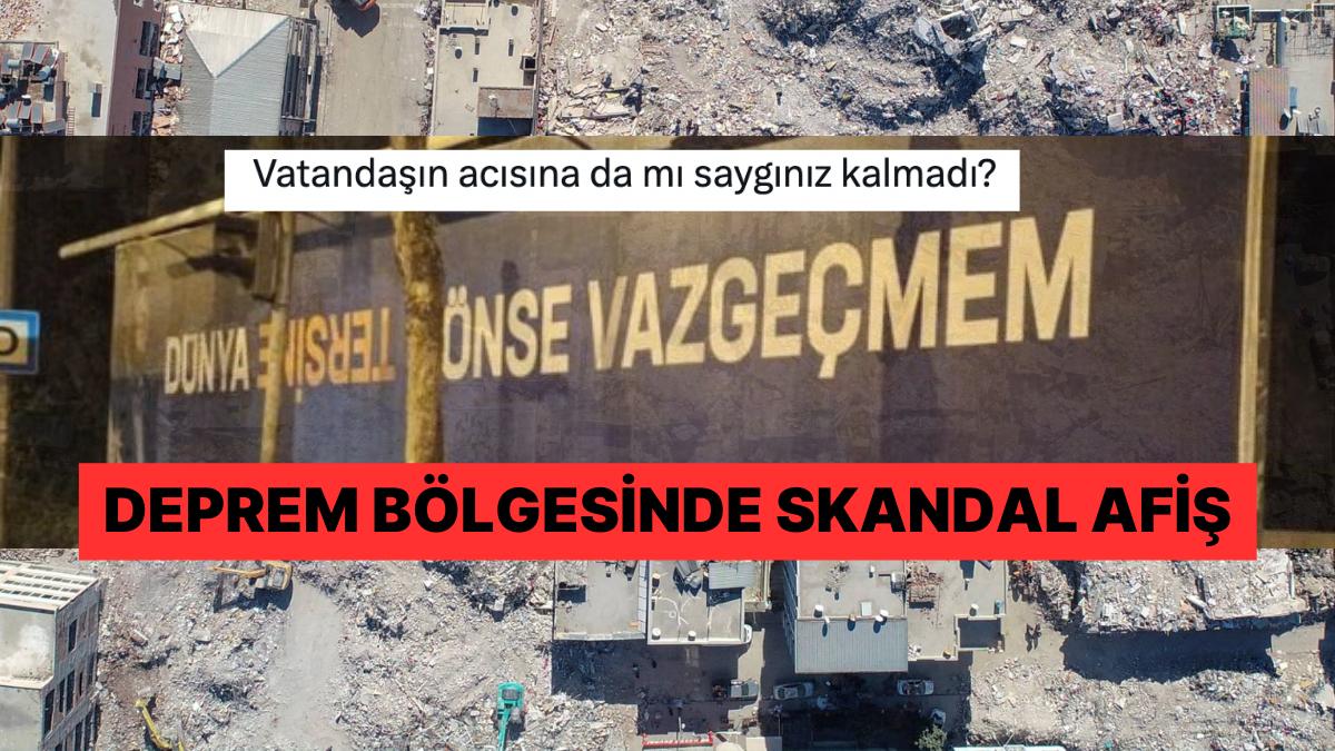 Zelzelenin En Çok Etkilediği Vilayetlerden Adıyaman'da Asıldığı Sav Edilen AK Parti Afişine Reaksiyon Yağdı Zelzelenin En Çok Etkilediği Vilayetlerden Adıyaman'da Asıldığı Sav Edilen AK Parti Afişine Reaksiyon Yağdı