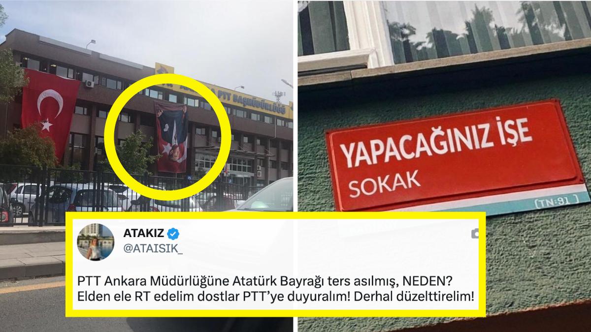 19 Mayıs Kutlamaları İçin Ankara'daki PTT Binasına Aksi Asılan Atatürk Posteri Gündemde!