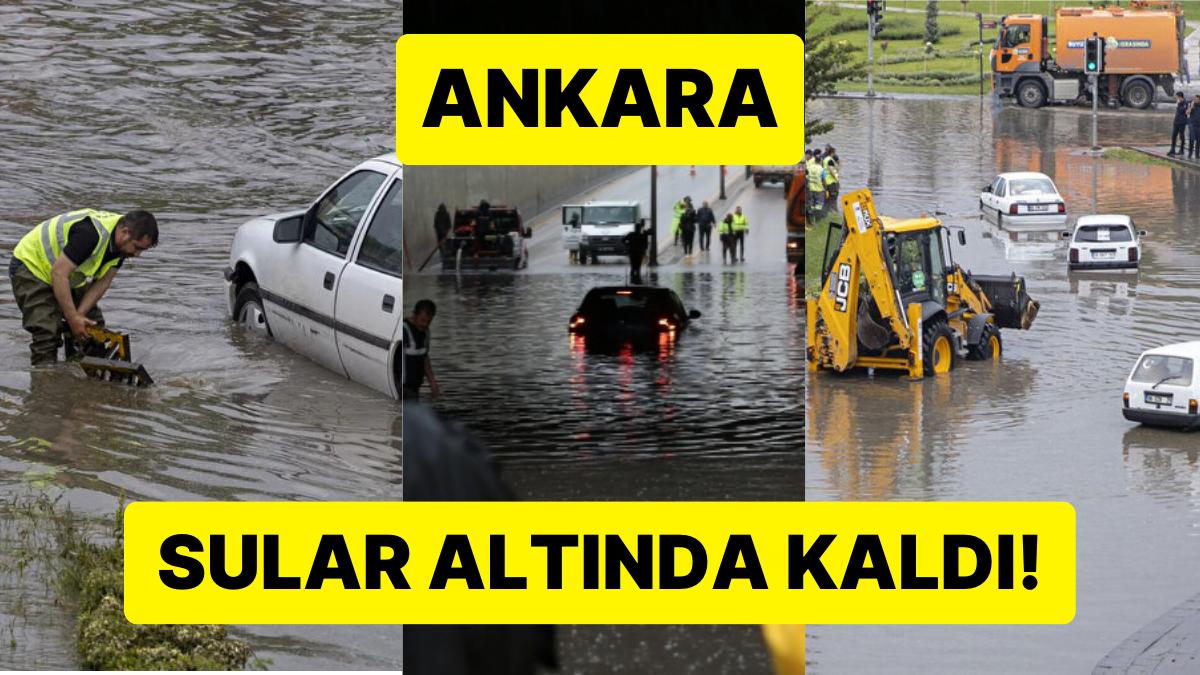 Ağaçlar Devrildi, İş Yerlerini Su Bastı: Afet Seviyesinde Yağış Uyarısı Yapılan Ankara'dan Enteresan Görünümler