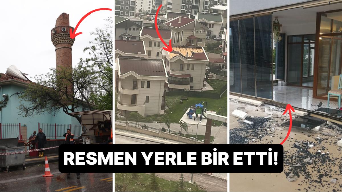 Ankaralıların Yüreğini Ağzına Getiren Fırtınadan Görüntüler