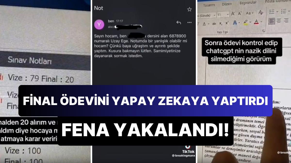 Final Ödevini ChatGPT'ye Yaptırıp 20 Alınca 'Yanlışlık Olabilir mi?' Diyerek Hocaya Mail Atan Genç Final Ödevini ChatGPT'ye Yaptırıp 20 Alınca 'Yanlışlık Olabilir mi?' Diyerek Hocaya Mail Atan Genç