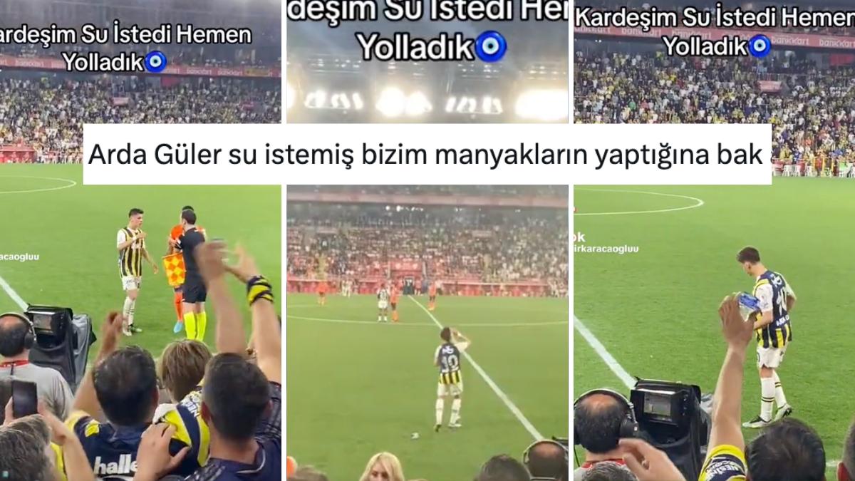 Kupa Finalinde Kenardan Su İsteyen Arda Güler'e Fenerbahçe Taraftarının Su Yağdırdığı Şahane Anlar