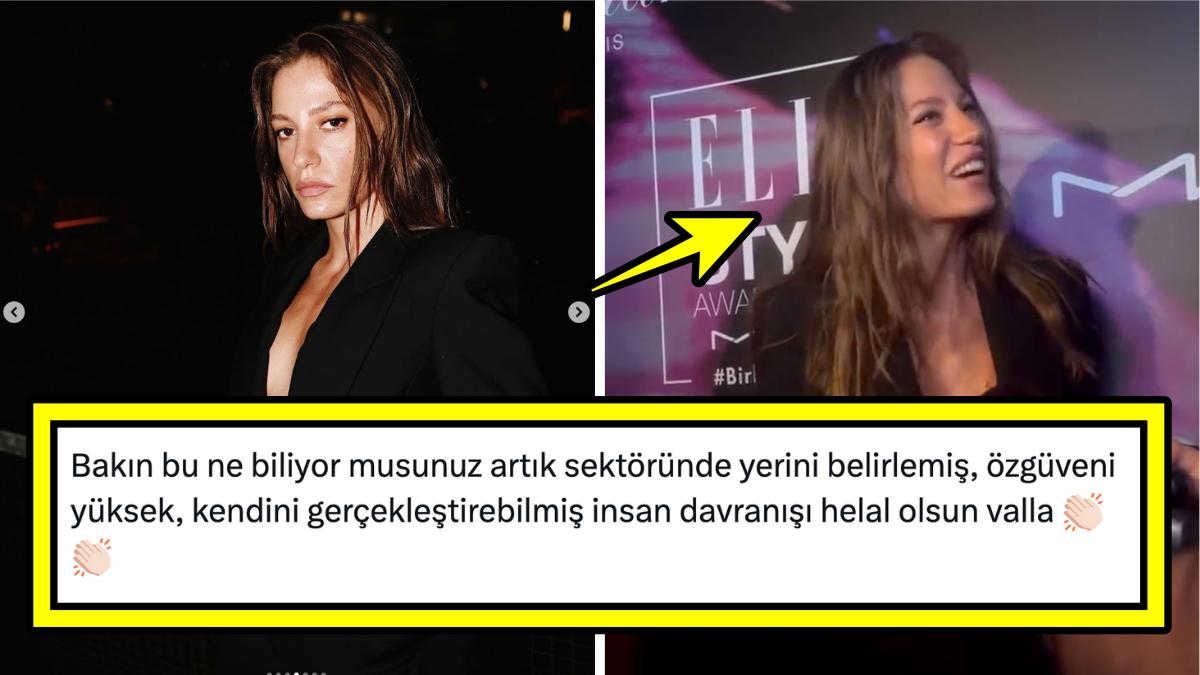 Serenay Sarıkaya, Ay Üretim Gecesi'nde Atıştığı Muhabirin Gönlünü Aldı! Serenay Sarıkaya, Ay Üretim Gecesi'nde Atıştığı Muhabirin Gönlünü Aldı!