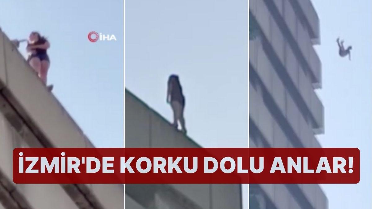 İzmir'de Kaygı Dolu Anlar: 33. Kattan Atladı, İtfaiyenin Açtığı Brandanın Üstüne Düştü!