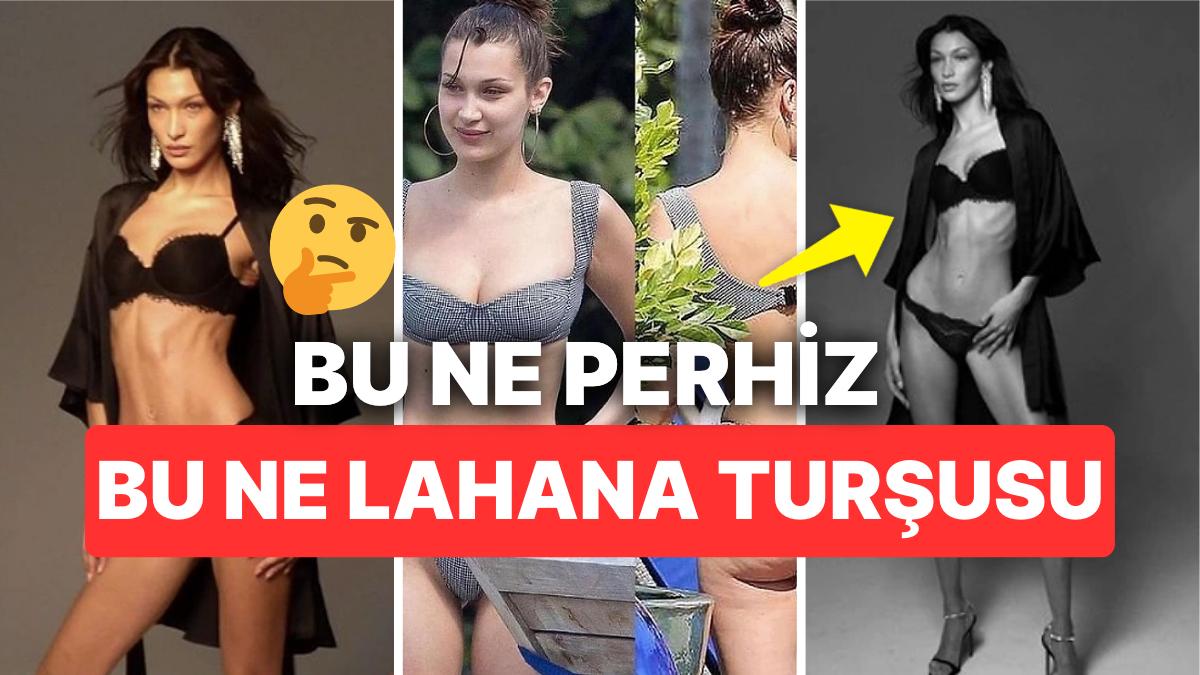 Diyetiyle Gündem Olan Bella Hadid'in Victoria's Secret Pozlarını Görenler Kemiklerini Saymaya Başladı Diyetiyle Gündem Olan Bella Hadid'in Victoria's Secret Pozlarını Görenler Kemiklerini Saymaya Başladı