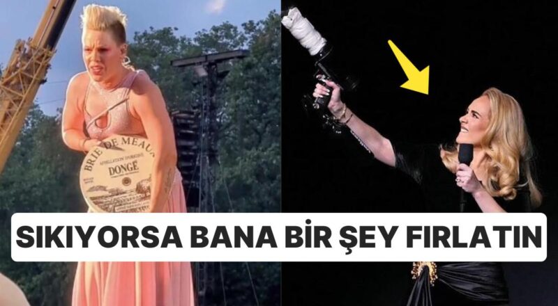 Sahneye Telefon, Peynir, Meyyit Tozu Atıyorlar! Adele Konserde Sanatkarlara Tuhaf Şeyler Atanları Uyardı
