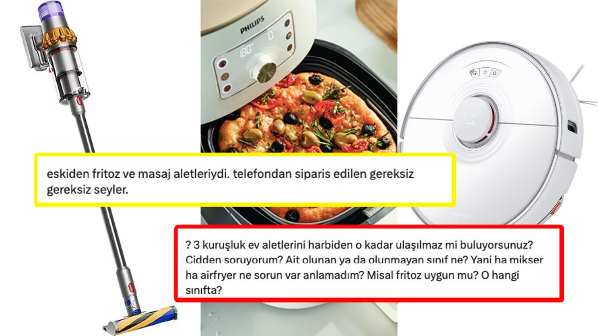 Airfryer, Dyson ve Robot Süpürge Satın Almanın 'Statü Göstergesi' Olduğunu Savunan Vatandaş Tartışma Yarattı Airfryer, Dyson ve Robot Süpürge Satın Almanın 'Statü Göstergesi' Olduğunu Savunan Vatandaş Tartışma Yarattı
