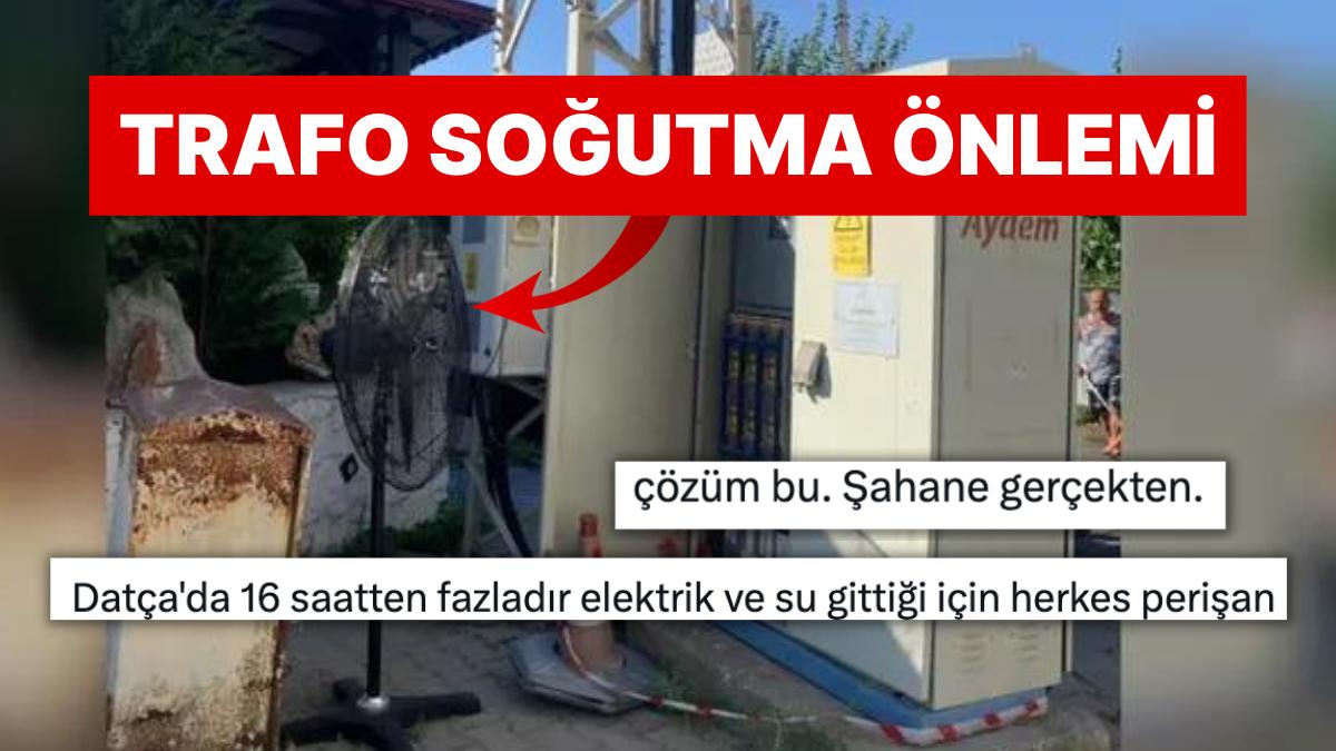 Elektriksiz Kalan Datça'da Trafolara Soğutma Tedbiri: Vantilatör Elektriksiz Kalan Datça'da Trafolara Soğutma Tedbiri: Vantilatör