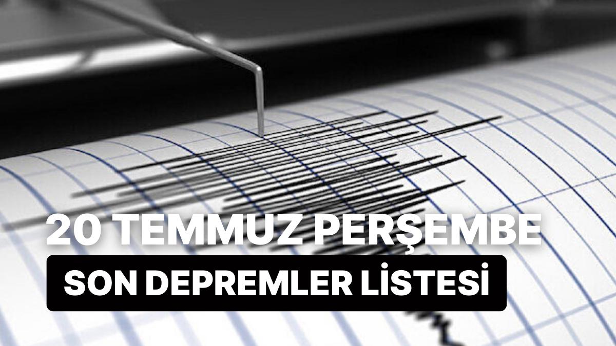 Kandilli Rasathanesi ve AFAD Son Zelzeleler Listesi: 20 Temmuz Perşembe Zelzele mi Oldu? Kandilli Rasathanesi ve AFAD Son Zelzeleler Listesi: 20 Temmuz Perşembe Zelzele mi Oldu?