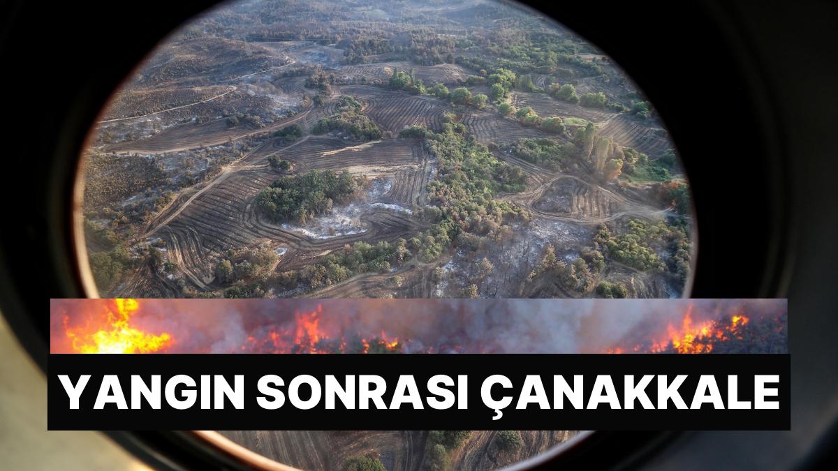 Üç Günün Akabinde Çanakkale'de Yanan Alanlar Havadan Görüntülendi Üç Günün Akabinde Çanakkale'de Yanan Alanlar Havadan Görüntülendi