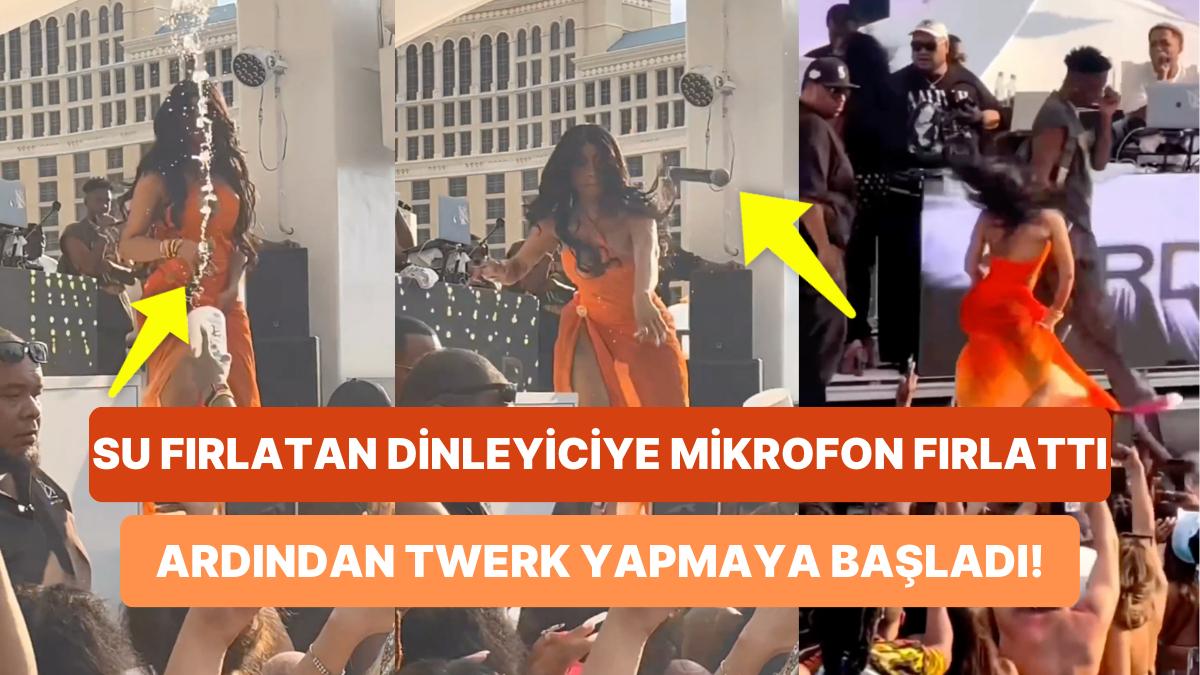 Akabinde Twerk Yaptı: Cardi B, Konser Sırasında Kendisine Su Fırlatan Dinleyicisine Mikrofon Fırlattı! Akabinde Twerk Yaptı: Cardi B, Konser Sırasında Kendisine Su Fırlatan Dinleyicisine Mikrofon Fırlattı!