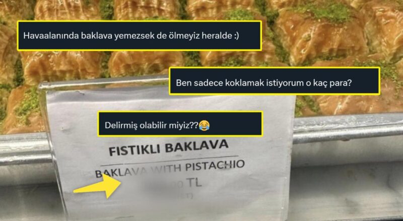 Euro ve Dolar Bazında da Kıymetli: Havalimanında Bir Dilim Baklava Fiyatını Görünce Şekeriniz Düşecek