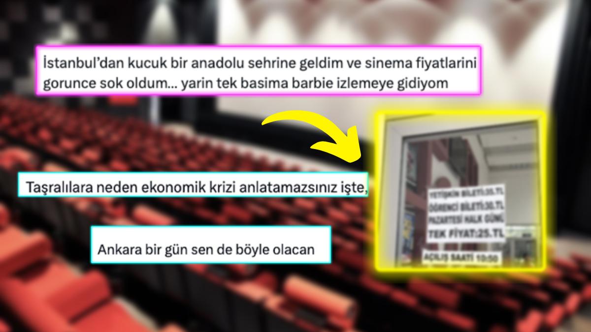 Küçük Bir Anadolu Kentinde Sinema Fiyatlarını Paylaşıp Kederimize Sıkıntı Ekleyen Kullanıcı Gündem Oldu