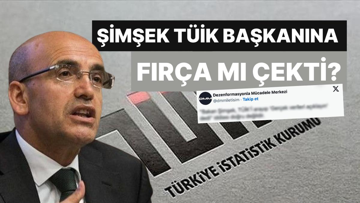 Mehmet Şimşek, TÜİK Lideri Erhan Çetinkaya'yı 'Fırçaladı' Tezleri Sonrası Açıklama Geldi
