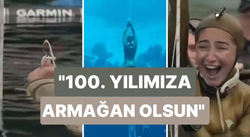 Özgür Dalış Rekortmeni Ulusal Atletimiz Şahika Ercümen Cumhuriyet'in 100. Yılında 100 Metre Rekoru Kırdı