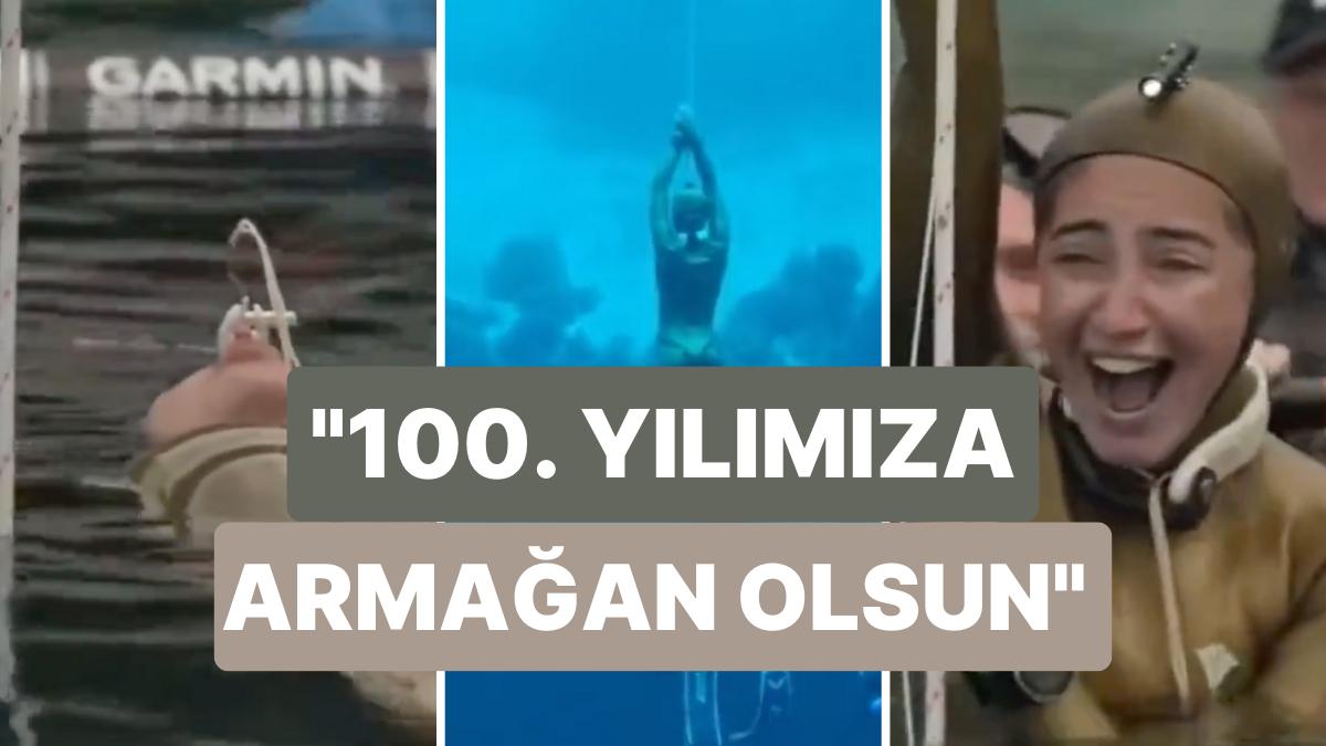 Özgür Dalış Rekortmeni Ulusal Atletimiz Şahika Ercümen Cumhuriyet'in 100. Yılında 100 Metre Rekoru Kırdı Özgür Dalış Rekortmeni Ulusal Atletimiz Şahika Ercümen Cumhuriyet'in 100. Yılında 100 Metre Rekoru Kırdı