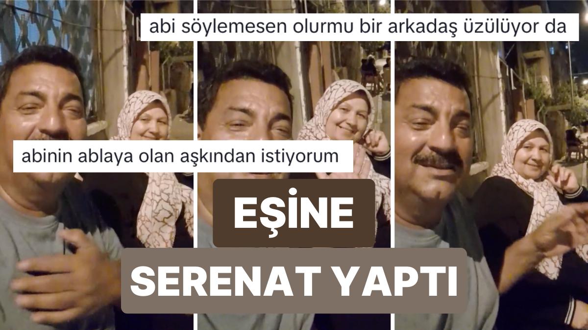 Eşine Sokak Ortasında Serenat Yapan Adamın Görüntüsü İzleyenlerin Kabini Eritti Eşine Sokak Ortasında Serenat Yapan Adamın Görüntüsü İzleyenlerin Kabini Eritti
